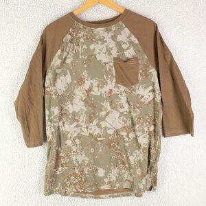 Highline Collective T Shirt Mens Large Olive Green Camo Raglan Pocket